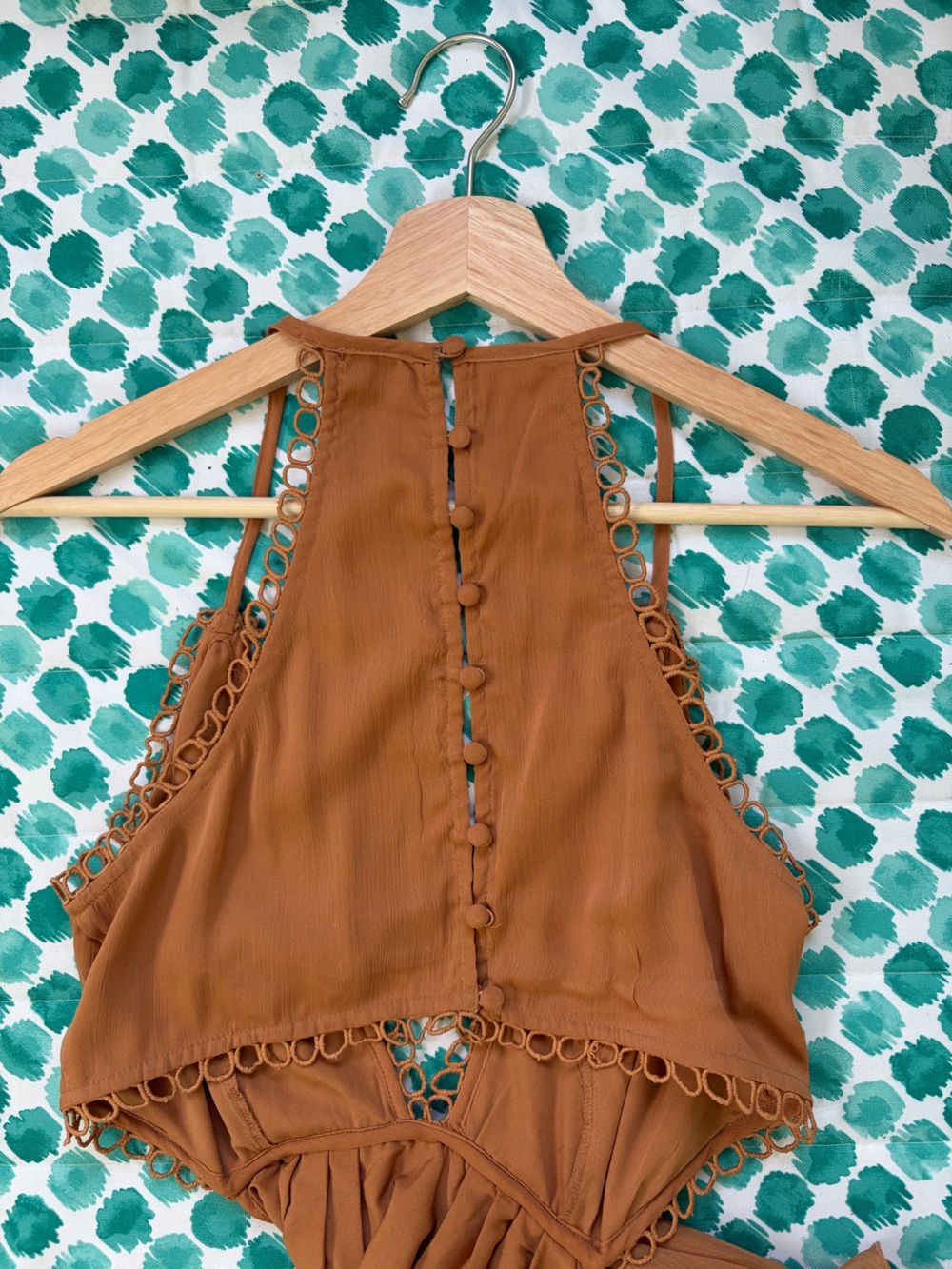 ASOS Brown Ruffle Halter Maxi Dress - Picture 4 of 5